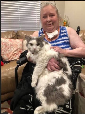 Janet Franks with cat